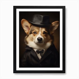 Gangster Dog Pembroke Welsh Corgi 2 Art Print