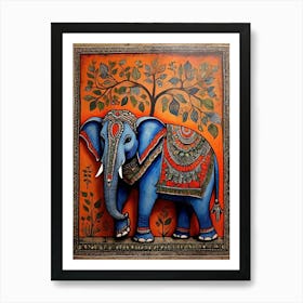 Default Traditional Madhubani Style Painting Of An Elephant On 0 (1) Art Print