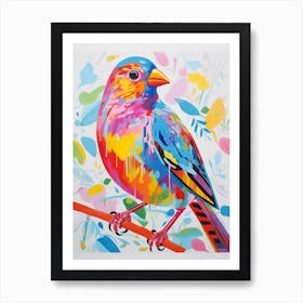 Colourful Bird Painting Finch 2 Art Print