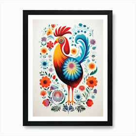 Scandinavian Bird Illustration Chicken 5 Art Print