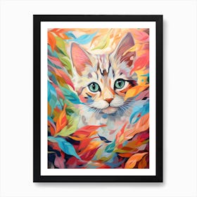 Colorful Cat Painting Art Print