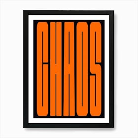 Chaos In Orange And Black Art Print