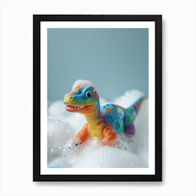 Toy Dinosaur Bubble Bath 1 Art Print