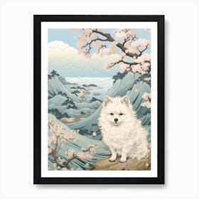 Arctic Fox Japanese Illustration 3 Art Print