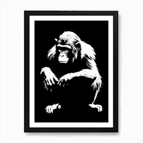 Thinker Monkey Stencil Street Art 1 Art Print