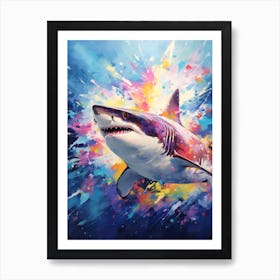  A Bull Shark Vibrant Paint Splash 4 Art Print