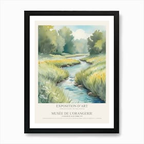 Claude Monet Style Art Exhibition Meadow Creek Modern Art Gallery Art Print