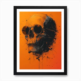 Skull Spectacle: A Frenzied Fusion of Deodato and Mahfood:Skull With Sunglasses 1 Art Print