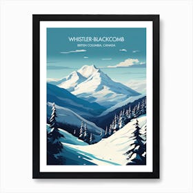 Poster Of Whistler Blackcomb   British Columbia, Canada, Ski Resort Illustration 4 Art Print