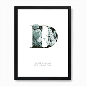 Flower Alphabet D Art Print