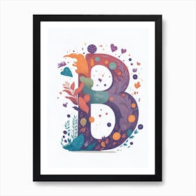 Colorful Letter B Illustration 56 Art Print