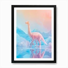 Pastel Toy Dinosaur In A Icy Landscape 1 Art Print