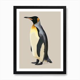 King Penguin Robben Island Minimalist Illustration 4 Art Print