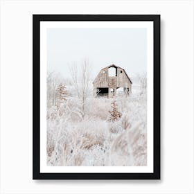 Snowy Abandoned Barn Art Print