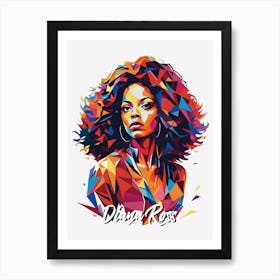 Diana Ross 01 Portrait Music Icon Style WPAP Pop Art Art Print