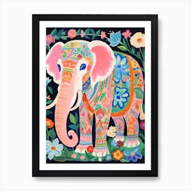 Maximalist Animal Painting Elephant 5 Art Print