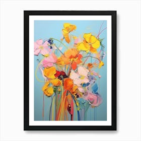 Abstract Flower Painting Buttercup 2 Art Print