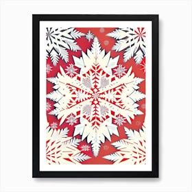 Winter Snowflake Pattern, Snowflakes, Vintage Sketch 1 Art Print