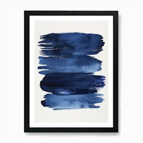 Blue Brushstrokes 1 Art Print