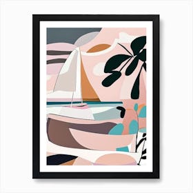 Gili Air Indonesia Muted Pastel Tropical Destination Art Print