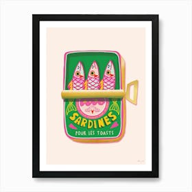 Sardines Rainbow Tin  Art Print