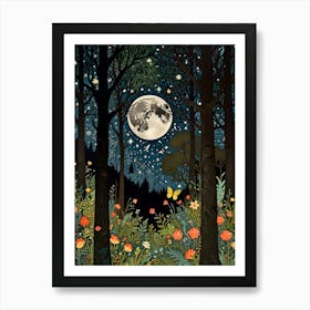 William Morris Moonlight In The Forest 49 Art Print