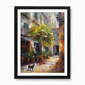 Painting Of A Street In Sydney With A Cat 3 Impressionism Art Print