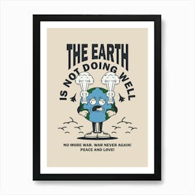 Retro Wall Art Vintage Decor Retro Cartoon Retro Vintage Wall Art The Earth Is Not Doing Well Trendy Retro Poster Poster