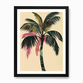 Palm Tree Colourful Illustration 4 Art Print