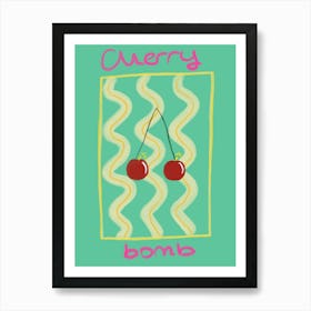 Turquoise Lyrics Song and Food Illustration Cherry Poster Art Print