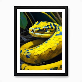 Yellow Rat Snake 1 Painting Art Print