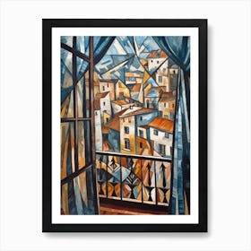 Window View Barcelona Of In The Style Of Cubism 4 Art Print