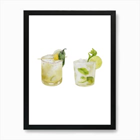 Cocktail Set. London Art Print