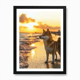 Shiba Inu. Generated AI. Art Print 14 Art Print