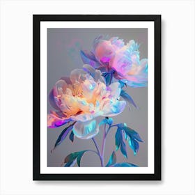 Iridescent Flower Peony 1 Art Print