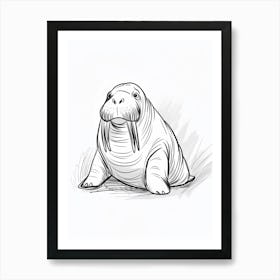 B&W Walrus Art Print