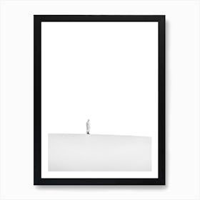 Alone In The Desert In Black And White Art Print