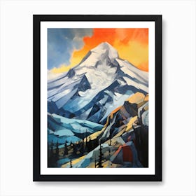 Mount Rainier Usa 6 Mountain Painting Art Print