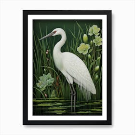 Ohara Koson Inspired Bird Painting Crane 3 Art Print