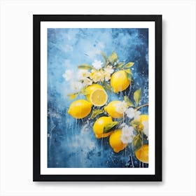 Lemons And Flowers Art Print