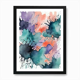 Abstract Watercolor Splashes Art Print (1) Art Print