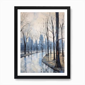 Winter City Park Painting Stanley Park Vancouver Canada 2 Art Print