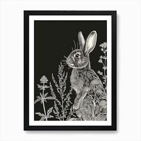 Britannia Petite Rabbit Minimalist Illustration 2 Art Print