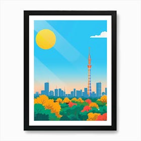 Tokyo Japan 5 Colourful Illustration Art Print