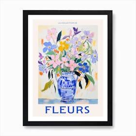 French Flower Poster Periwinkle Art Print