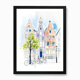 Watercolor Of A City 1 Art Print