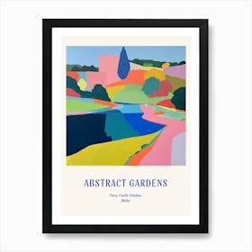 Colourful Gardens Powis Castle Gardens Wales 3 Blue Poster Art Print