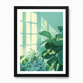 Plants On The Window Sill Art Print