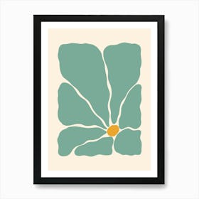 Abstract Flower 02 - Teal Art Print