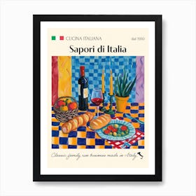 Sapori Di Italia Trattoria Italian Poster Food Kitchen Art Print